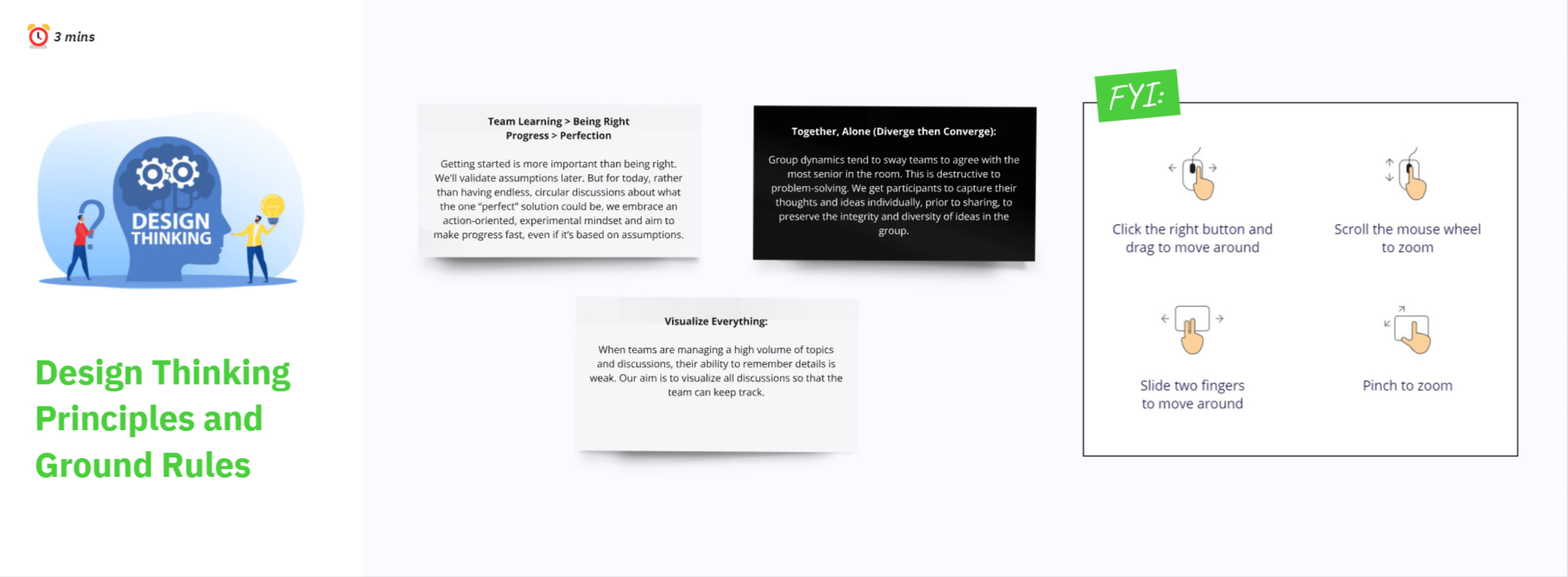 Design Thinking principles slide